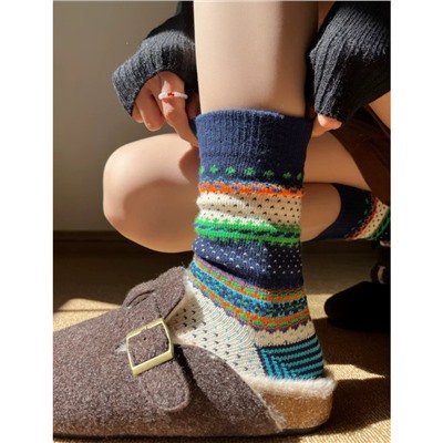 Retro ethnic brand socks for beloved, American style, ethnic style, mid-length