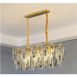 299-261 Люстра длина 100 см, ширина 40 см, выс. 35 см(х1)Стекло, нержавеющая сталь