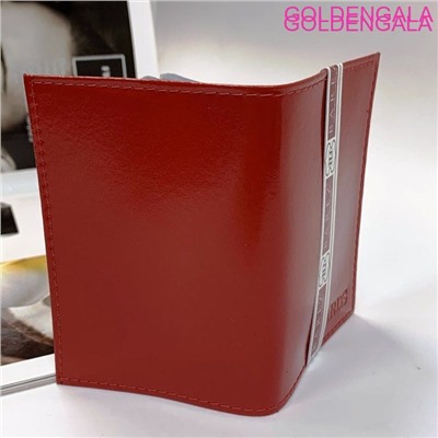 Визитница из натуральной кожи 20 слотов красная тип 2