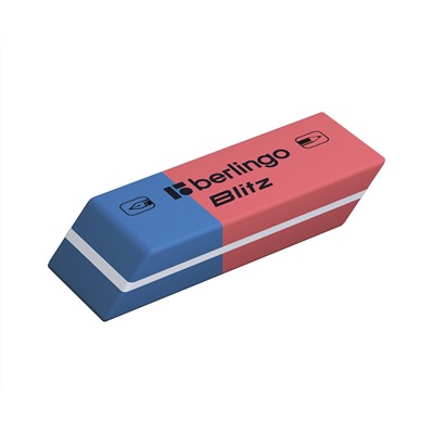 Ластик Berlingo "Blitz", скошенный, комбинированный, натуральный каучук, 42*14*8мм