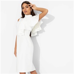 Платье-футляр со съемным воланом, Разрешите пригласить (белое)