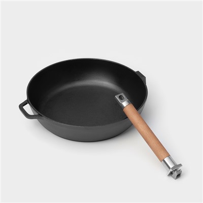 Сковорода высокая Wild Kitchen, d=28 см, лопатка и губка в комплекте, чугун