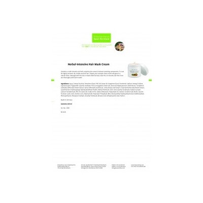 Krauterhaus Sanct Bernhardt Herbal Intensive Hair Mask Cream, Санкт Бернхард Интенсивная крем-маска для волос с травами 100 мл