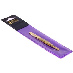 Mertz Пинцет косметический скошенный 212 G, золотистый, 8 см