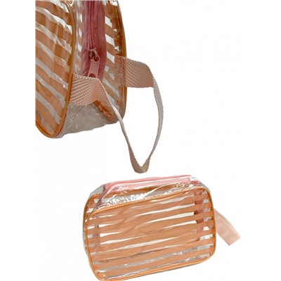 Косметичка-сумка с ручками женская прозрачная