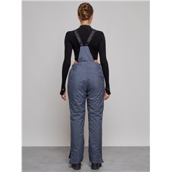 Полукомбинезон утепленный женский зимний горнолыжный синего цвета 911S