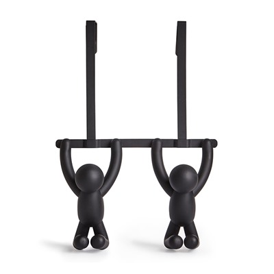 Вешалка надверная Buddy, 21,6 см, черная, 2 крючка