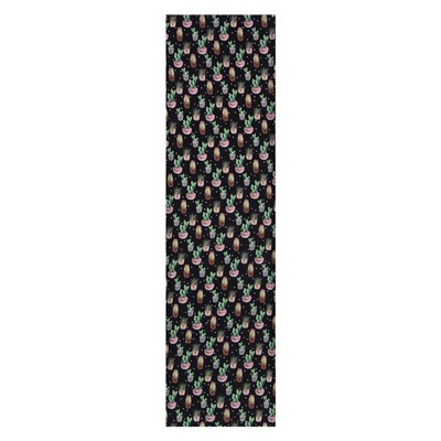 Дорожка на стол Этель Succulents 40×149см, 100% хлопок, саржа 190 г/м², чёрная