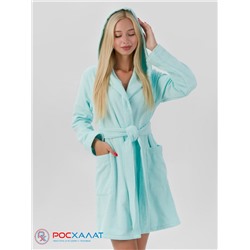 Махровый женский укороченный халат с капюшоном МЗ-01 (58)