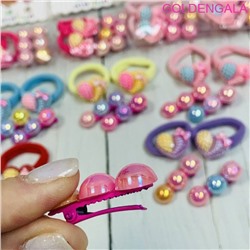 Набор аксессуаров для волос (резинка 2 + зажимы 2 "уточки") НД 3 тип 2