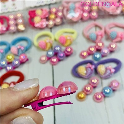 Набор аксессуаров для волос (резинка 2 + зажимы 2 "уточки") НД 3 тип 2