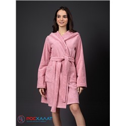 Махровый женский укороченный халат с капюшоном МЗ-01 (102)
