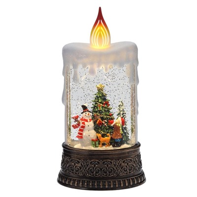 GAEM Изделие декоративное "Свеча" (подсвет, муз, вьюга, 3хААА н/п +USB), L12,5 W8 H25 см