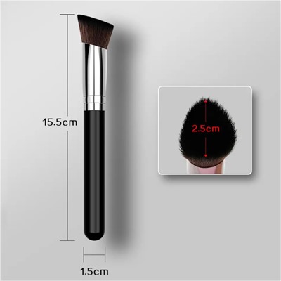 Kristaller Профессиональная треугольная кисть для макияжа средняя / Beauty Brush, черный