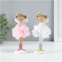 Фигурка полистоун «Девочка фея в платье из цветов», 8×6×16 см, МИКС