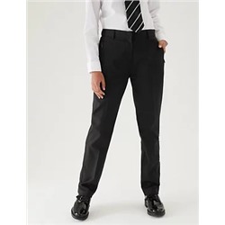 Girls' Slim Leg Regular Fit School Trousers (2-18 Yrs)