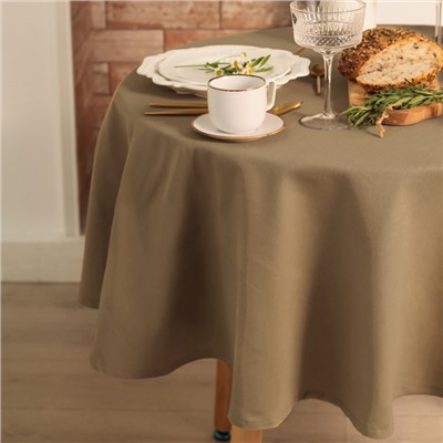 Скатерть Этель Kitchen круглая 146 +/-2 см, цв. бежевый, 100% хл, саржа 250 г/м2