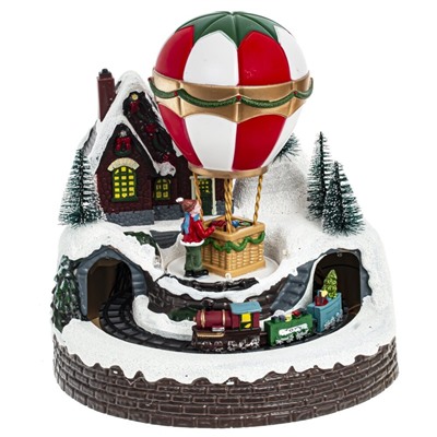 GAEM Фигурка декоративная "Рождество" (4 мелодии, подсвет, движ, 3xAA н/п, +USB), L19,5 W18 H21 см