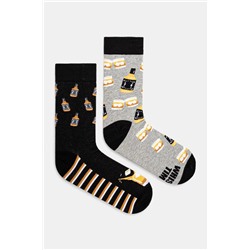 Skarpetki bawełniane męskie wzorzyste (2-pack) kolor multicolor