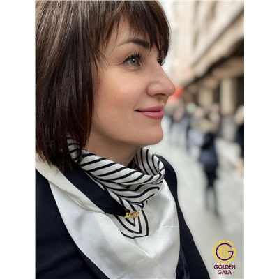 Платок на шею с украшением шелковый Арт 2530/09