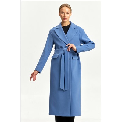 Пальто женское демисезонное 26102 (серо-голубой)