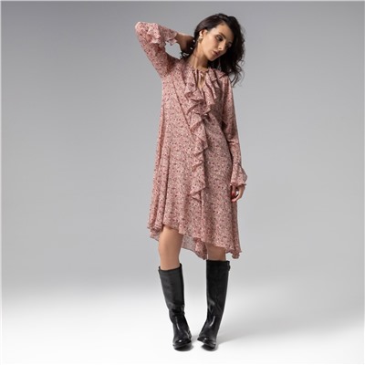 Платье с воланами, Для восхищенных взглядов (pink)