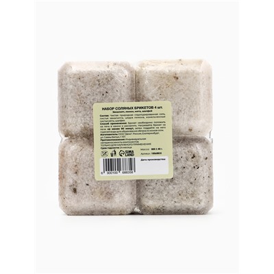 Соляной брикет набор 4 шт  "Эвкалипт, Лимон, Мята, Шалфей"