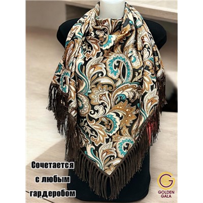 Косынка теплая на флисовой подкладке с бахромой Арт 2347/8