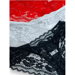 Трусы женские ажурные слипы, 3 штуки, размеры с 44 по 50, Арт 1732/35