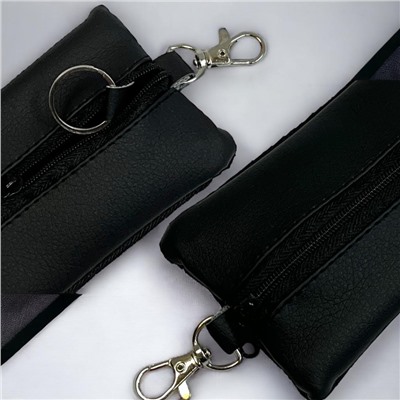 Ключница из экокожи черная матовая