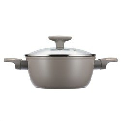 Кастрюля с антипригарным покрытием "Fiamma" 2,3л, д20см, h15см, s2,6мм, дно s3,2мм, литой алюминий, стеклянная крышка, пароотвод, бакелитовая ручка с покрытием "soft-touch", капсульное дно, цветная коробка, "Regent" (Китай) Подходит для всех видов пл
