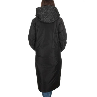 EAC327 BLACK Пальто зимнее женское (200 гр. холлофайбера)