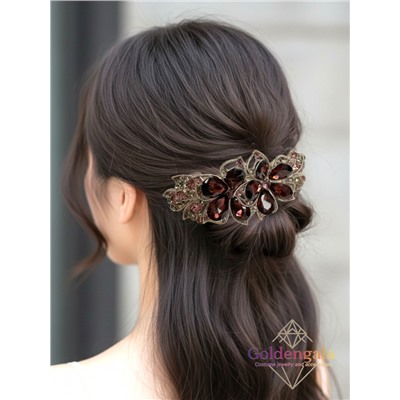 Заколка автомат для волос с кристаллами «Блеск элегантности» ЭЛЗ10/03