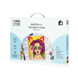 Картина по номерам на холсте ТРИ СОВЫ "Wow. Girl", 40*50, с акриловыми красками и кистями