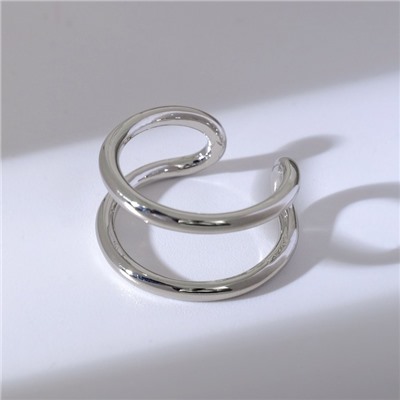 Кольцо «Модерн» линии, цвет серебро, безразмерное