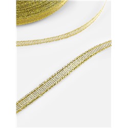 Лента парчовая, 6 мм, 23±1 м, цвет золотой