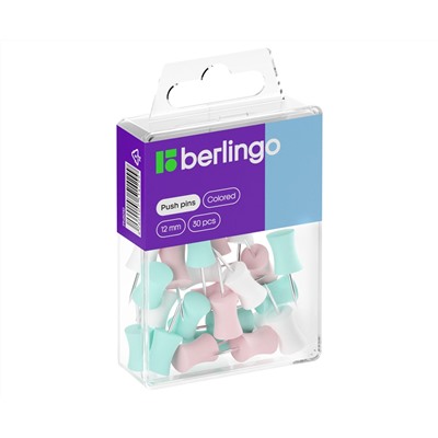 Кнопки силовые Berlingo, 30шт., ассорти, пласт. упак., европодвес