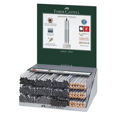 Карандаш ч/г Faber-Castell "Grip 2001" трехгран., заточен., дисплей