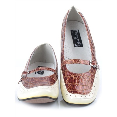 D10953C BEIGE/BROWN Туфли детские (натуральная кожа)