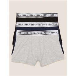 3pk Cotton With Stretch Plain Trunks (6-16 Yrs)