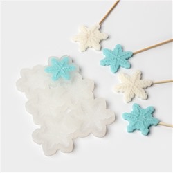 Форма для леденцов «Снежинки», силикон, 6 ячеек, 17×10×0.8 см, d=5 см, d=4.5 см, прозрачная