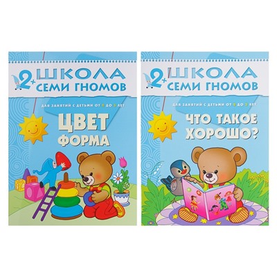 Книги детские «Полный годовой курс от 2 до 3 лет», набор 12 шт. с картонной вкладкой, Денисова Д.