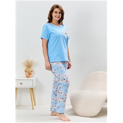 Женская пижама Узор-2 П-502 / голубой