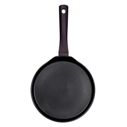 Сковорода блинная с антипригарным покрытием д24см "Аспайр", h1,7см, s3мм, дно д22,4см, s3,3мм, кованый алюминий, бакелитовая ручка с покрытием "soft-touch", темно-фиолетовый, "TalleR" (Китай) Подходит для всех видов плит, включая индукционную.