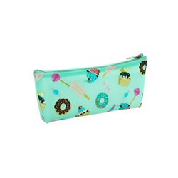 Пенал школьный на молнии Сладости Бирюзовый
