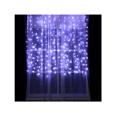 Гирлянда «Занавес» 2 × 1.5 м, IP20, прозрачная нить, 360 LED, свечение белое, 8 режимов, 220 В