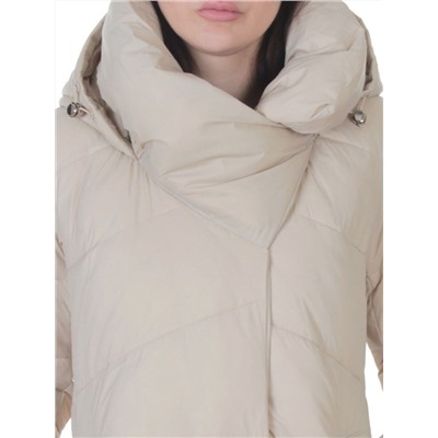 3067 BEIGE Пальто пуховое женское (утиный пух)