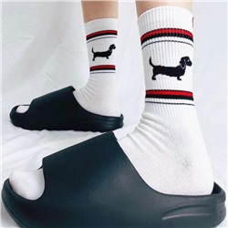 Tide, classic cartoon cotton knee socks for men and women, mid-length