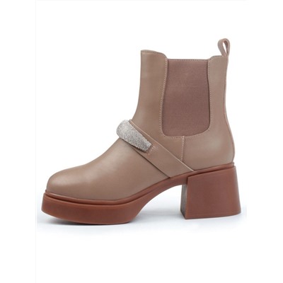 04-M904A 987-31M-2 DK. BEIGE Ботинки зимние женские (натуральная кожа, натуральный мех)