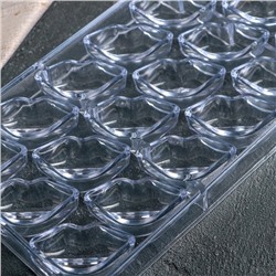 Форма для конфет шоколада KONFINETTA «Губки», 28×14 см, 21 ячейка 4.8×2.5×1.8 см, прозрачная